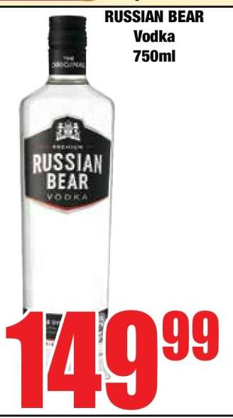 Russian Bear Vodka 750ml