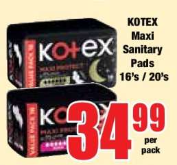 KOTEX Maxi Sanitary Pads 16's / 20's