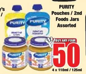 PURITY Pouches / 2nd Foods Jars Assorted