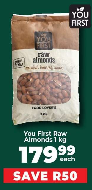 You First Raw Almonds 1 kg