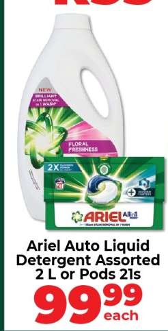 Ariel Auto Liquid Detergent Assorted 2 L or Pods 21s