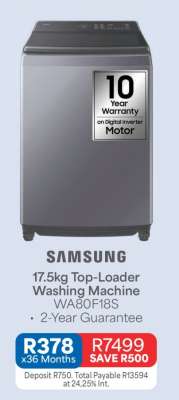 Samsung 17.5kg Top-Loader Washing Machine