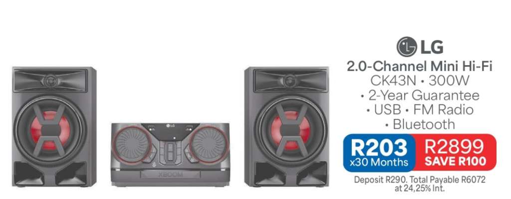 LG 2.0-Channel Mini Hi-Fi CK43N