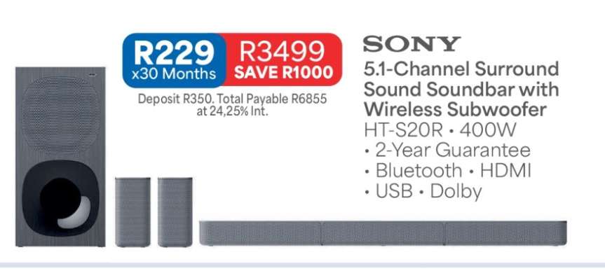 Sony 5.1-Channel Surround Sound Soundbar with Wireless Subwoofer