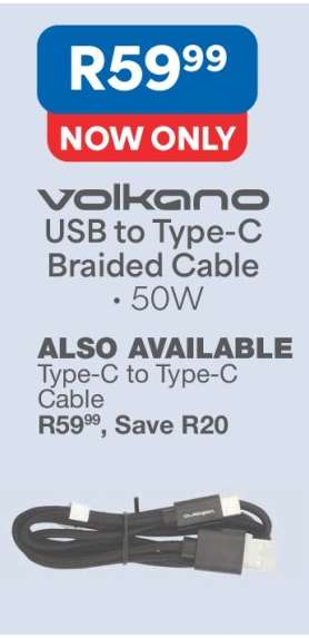 Volkano USB to Type-C Braided Cable