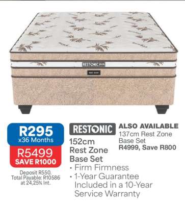 Restonic 152cm Rest Zone Base Set