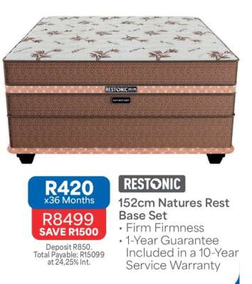 Restonic 152cm Natures Rest Base Set