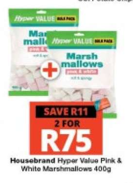 Housebrand Hyper Value Pink & White Marshmallows 400g