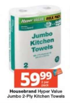 Housebrand Hyper Value Jumbo 2-Ply Kitchen Towels