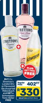 Stretton's London Dry or Flavoured Gin Assorted 750ml
