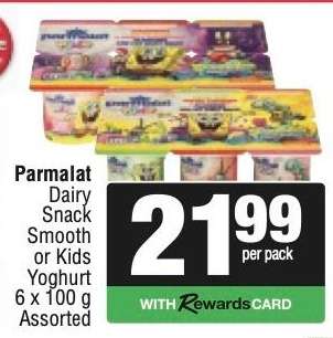 Parmalat Dairy Snack Smooth or Kids Yoghurt