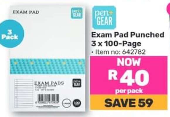 Exam Pad Punched 3 x 100-Page