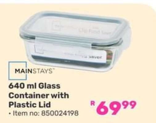 640 ml Glass Container with Plastic Lid