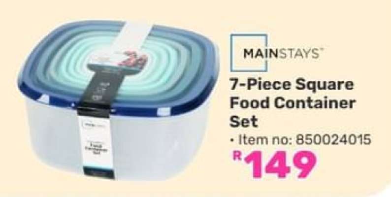 7-Piece Square Food Container Set