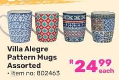 Villa Alegre Pattern Mugs Assorted