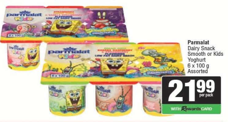 Parmalat Dairy Snack Smooth or Kids Yoghurt