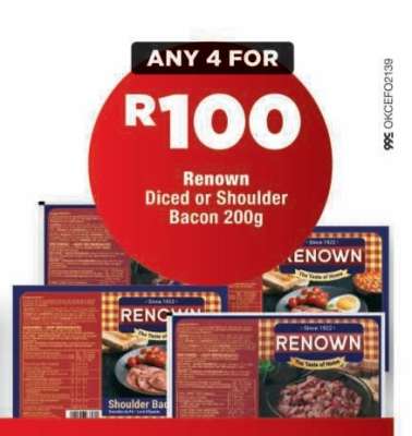 Renown Diced or Shoulder Bacon 200g