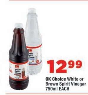 OK Choice White or Brown Spirit Vinegar