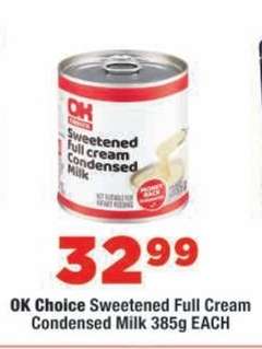 OK Choice Sweetened Full Cream Condensed Milk
