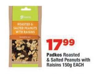Padkos Roasted & Salted Peanuts with Raisins