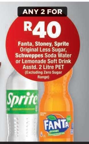 Fanta, Stoney, Sprite Original Less Sugar, Schweppes Soda Water or Lemonade Soft Drink