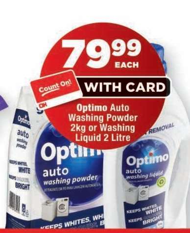 Optimo Auto Washing Powder or Washing Liquid