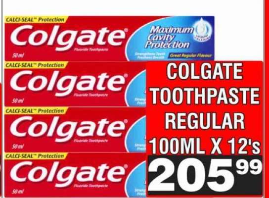COLGATE TOOTHPASTE REGULAR 100ML X 12's