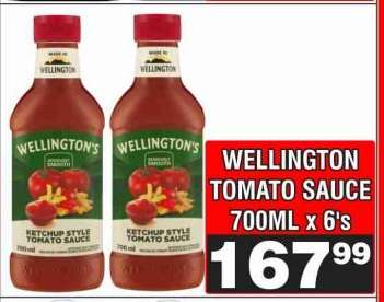 WELLINGTON TOMATO SAUCE 700ML x 6's