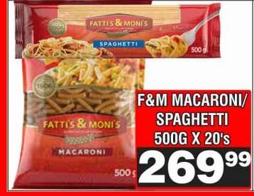 F&M MACARONI/SPAGHETTI 500G X 20's