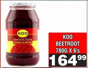KOO BEETROOT 780G X 6's