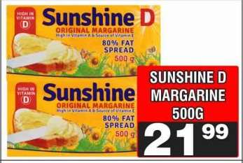 SUNSHINE D MARGARINE 500g