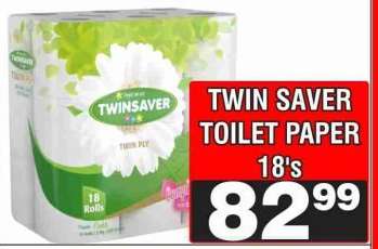 TWIN SAVER TOILET PAPER 18's