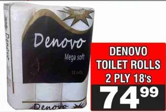 DENOVO TOILET ROLLS 2 PLY 18's