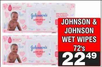 JOHNSON & JOHNSON WET WIPES 72's