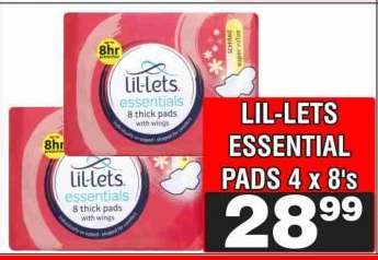 LIL-LETS ESSENTIAL PADS 4 x 8's