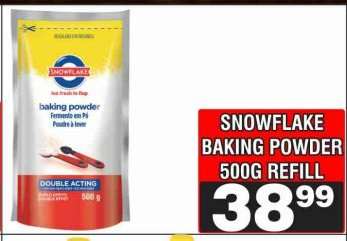 SNOWFLAKE BAKING POWDER 500G REFILL