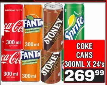 Coke Cans 300ml x 24's