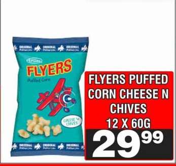 FLYERS PUFFED CORN CHEESE N CHIVES