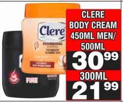 CLERE BODY CREAM 450ML MEN/500ML