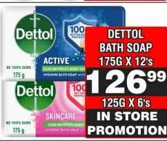 DETTOL BATH SOAP 175G X 12's