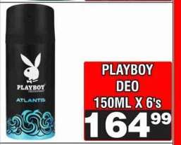 PLAYBOY DEO 150ML X 6's