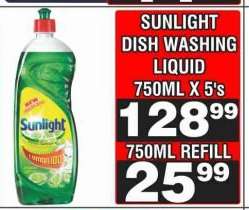 SUNLIGHT DISH WASHING LIQUID 750ML REFILL