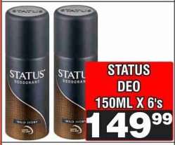 STATUS DEO 150ML X 6's