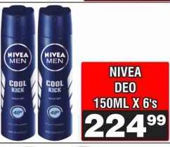 NIVEA DEO 150ML X 6's