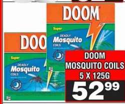 DOOM MOSQUITO COILS 5 X 125G