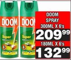 DOOM SPRAY 180ML X 6's