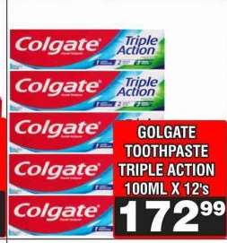 GOLGATE TOOTHPASTE TRIPLE ACTION 100ML X 12's