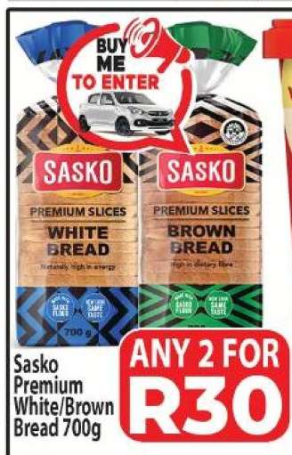 Sasko Premium White/Brown Bread 700g