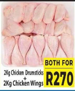 2Kg Chicken Drumsticks + 2Kg Chicken Wings