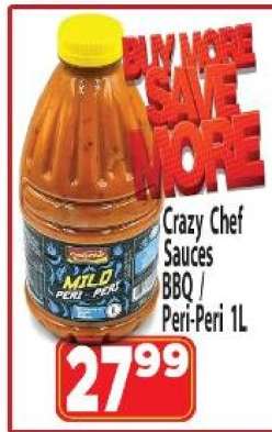Crazy Chef Sauces BBQ / Peri-Peri 1L